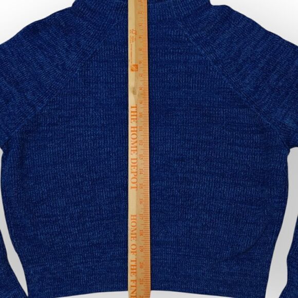 Free People Too Good Chunky Knit Mock Neck Pullover Sweater in Cobalt Blue SZ M - Picture 5 of 8